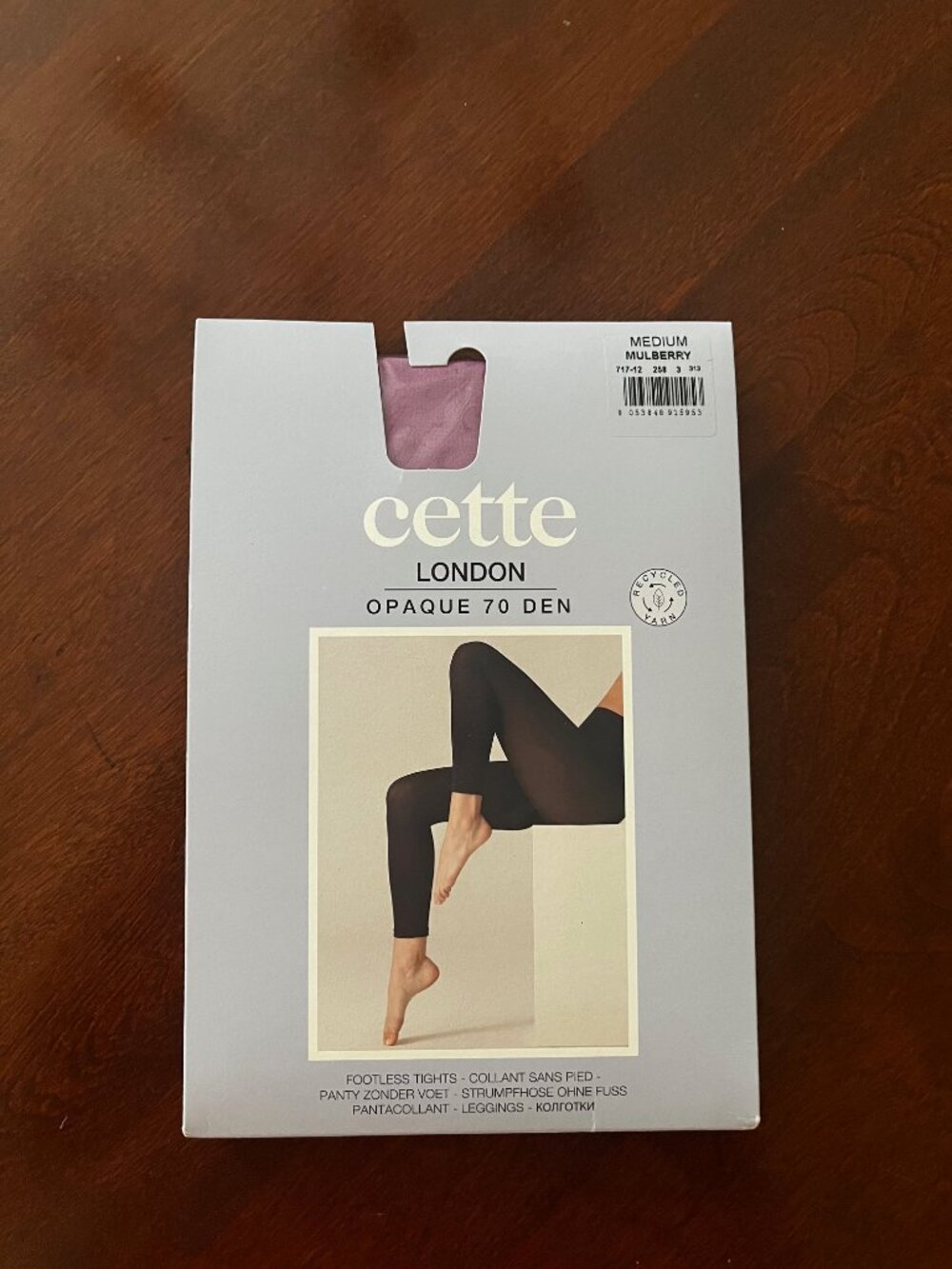 CETTE Footless Tights  LONDON Opaque 70 DEN, Size: Medium, Color: Mulberry